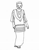 African Woman Coloring Traditional Dress Pages Scottish Drawing Color Kids Getcolorings Printable Getdrawings sketch template