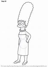 Step Simpson Marge Simpsons Draw Drawing Cartoon Tutorials Drawingtutorials101 sketch template