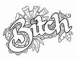 Coloring Pages Printable Book Word Words Bitch Adults Swear Print Choose Board sketch template