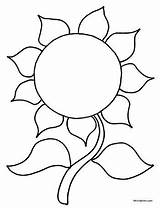 Sunflower Coloring Kinderart Pinu Zdroj Printable Template sketch template