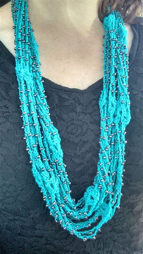 Erins Crafty Endeavors Crocheted Necklace With Beads