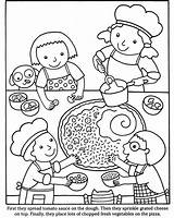Coloring Pages Pizza Kids Colouring Doverpublications Dover Sheets Publications Food Recipe School Color Books sketch template