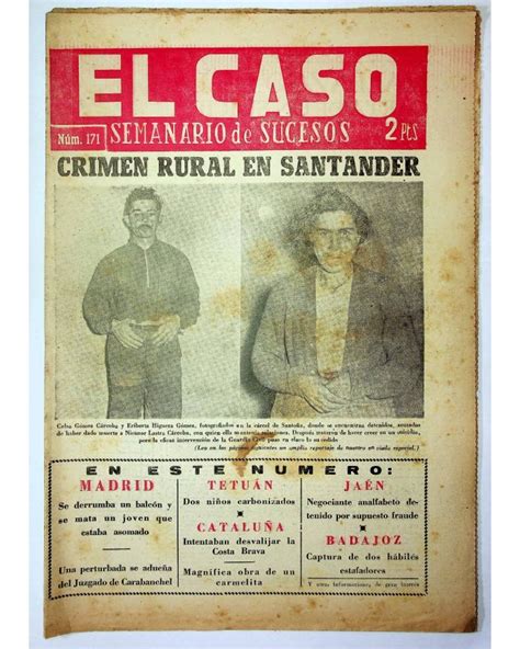 el caso semanario de sucesos 171 14 de agosto de 1955 vvaa prensa