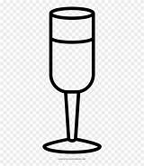 Champagne Coloring Flute Clipart Glass Pinclipart sketch template