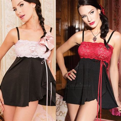 Sexy Lace Wrapped Chest Dress Sling Nightdress Sleep Top Lingerie For