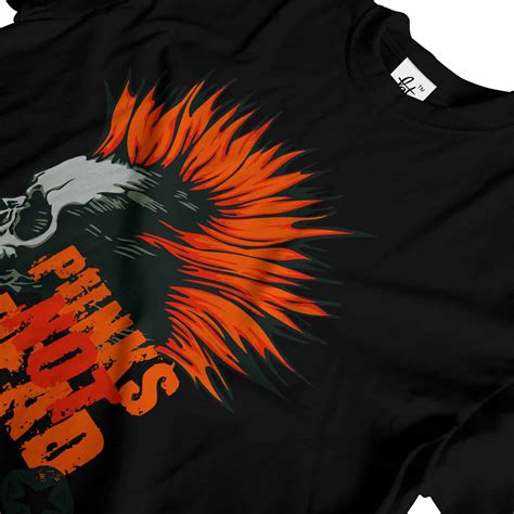 Punks Not Dead Mohican Orange Hair Skull Mens T Shirt Ebay