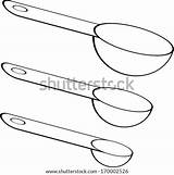 Measuring Spoon Vector Spoons Stock Coloring Shutterstock Cup Pages Sketch Template Lightbox sketch template