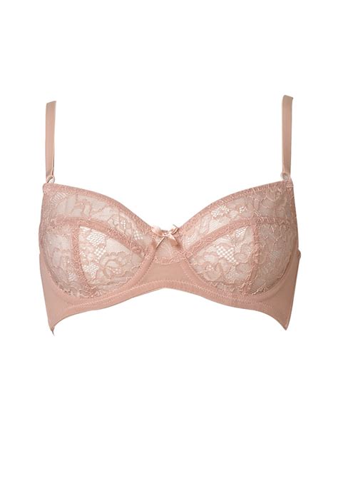 forever 21 sheer floral lace bra in natural lyst