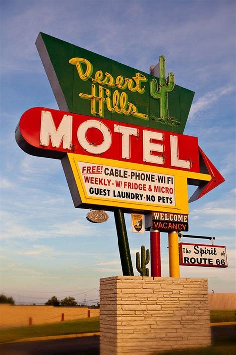Desert Hills Motel Print Mid Century Modern Decor Neon Sign Etsy