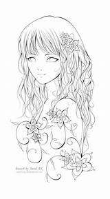 Coloring Pages Manga Girl Anime Deviantart Lineart Drawing Drawings Colorful Kleuren Fairy Color Book Colouring Adult Sheets Neola Cute Ak sketch template