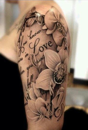 Love Tattoo Quotes With Flowers On Arm Girls Arm Tattoos F09112 