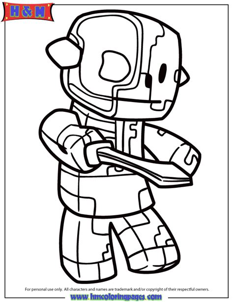 minecraft zombie coloring pages  crafts diy  ideas blog