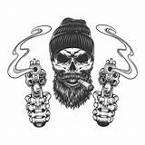 Bearded Gangster Mustached Beanie Beard sketch template