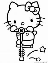 Coloring Pogo Stick Kitty Hello Pages Printable sketch template