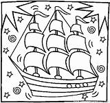 Columbus Coloring Pages Christopher Ship Ships Boats Printable Getcolorings Getdrawings sketch template