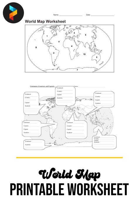 world map printable worksheet     printablee