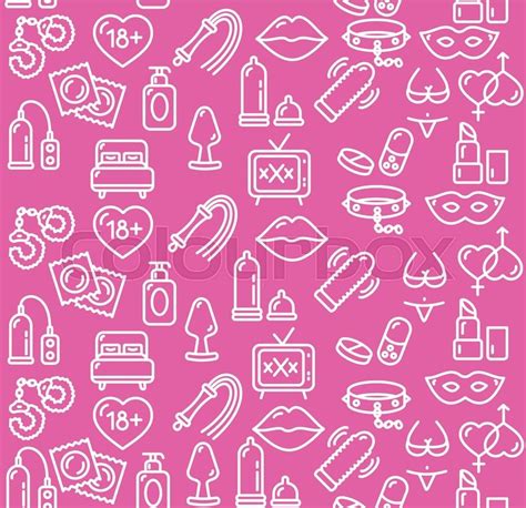 Intim Or Sex Shop Background On Pink Vector Illustration