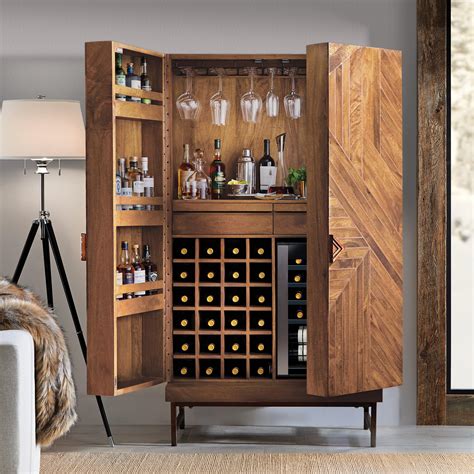 cheverny metal inlay bar cabinet  cooling storage option wine