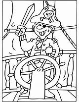 Piraat Zwaait Zwaard Kapitein Kleurplaten Sturen Niemand Laat Anders sketch template