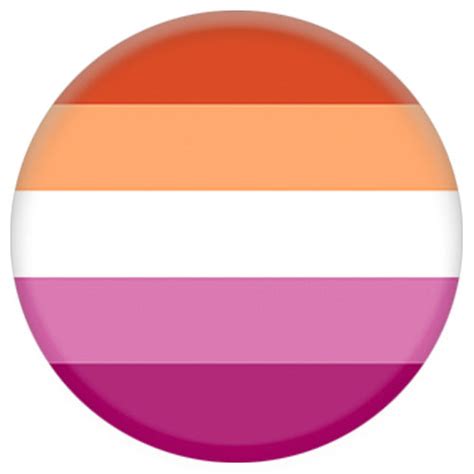 lesbian pride 5 colour orange pink flag small pin badge