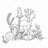 Mushroom Outline Mushrooms Coloring Illustration Hand Various Drawn Stock Vector Pages Fungi Book Edible Depositphotos Drawing Flowers Clip Drawings Ferns sketch template