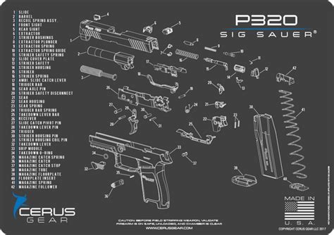 sig sauer p mm pistol schematic promat  cerus gear gun mats