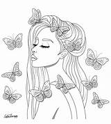 Coloring Pages Fairy Colouring Cute Adult Grown sketch template
