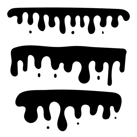 silhouette  dripping liquid splashing ink flowing  paint drips  vector art
