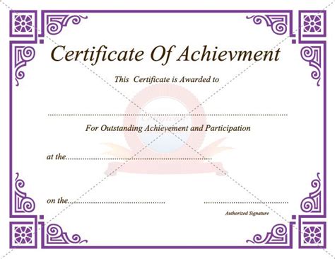 achievement certificate certificate template pinterest