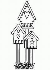 Coloring House Bird Pages Birdhouse Cute Shaped Drawings Library Color Birds Drawing Clipart Getdrawings Popular sketch template
