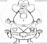 Sheriff Clipart Cartoon Coloring Cowboy Plump Shrugging Thoman Cory Outlined Vector 2021 sketch template