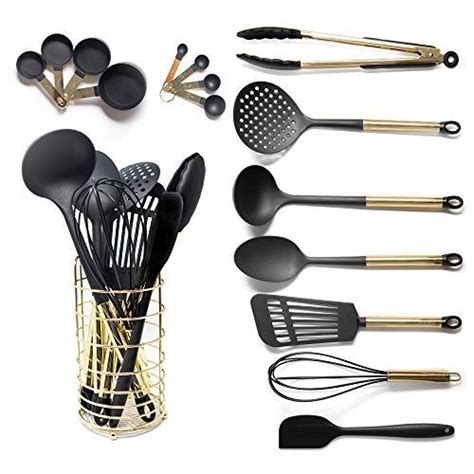 black  gold cooking utensils  stainless steel gold utensil