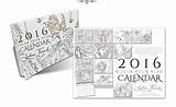 Calendar Fenech Selina Fairies Colouring Fantasy Color Year sketch template
