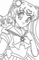 Moon Sailor Coloring Pages Kids Luna Cat Coloringstar Color sketch template