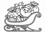 Sleigh Claus Kleurplaat Kerstman Arreslee Getcolorings Noel Slee Kan Kaars Twee Kerstballen sketch template