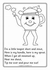 Teapot Little Colouring Preview Sheets sketch template