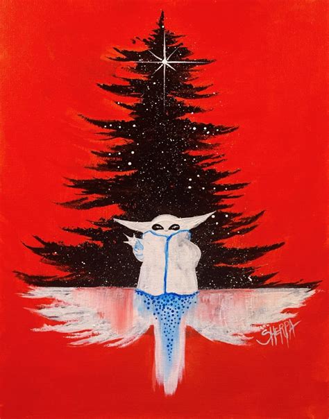 paint baby yoda  mandalorian christmas tree step  step  art sherpa