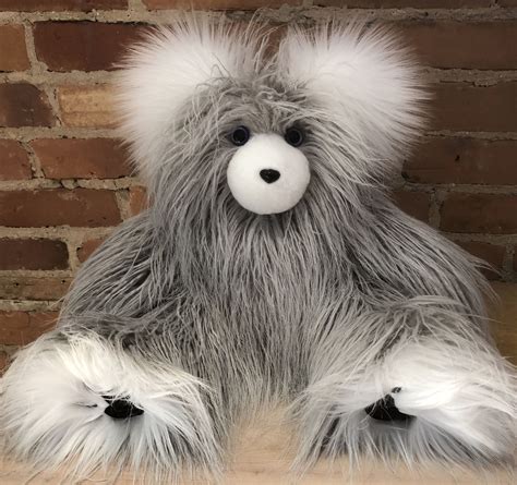 reserved  kims silver grey teddy bear faux fur teddy etsy teddy bear grey teddy bear teddy