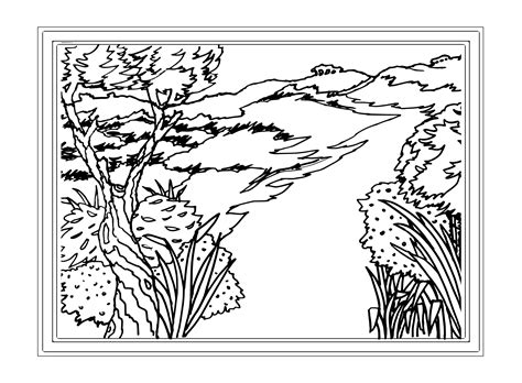 landscapes coloring pages  adults coloring home