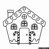 House Gingerbread Coloring Pages Candy sketch template