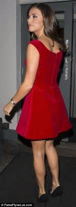 lucy mecklenburgh spreads some festive cheer in low cut red minidress