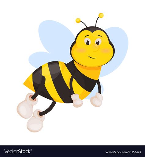 bee cartoon cute honeybee insect royalty free vector image