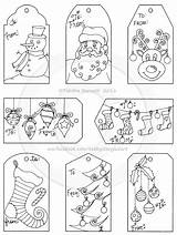 Christmas Tags Gift Printable Colouring Cute Color Coloring Pages Gifts Print Cut Drawn Hand Name Sellfy Homemade Kids Drawing Joyeux sketch template