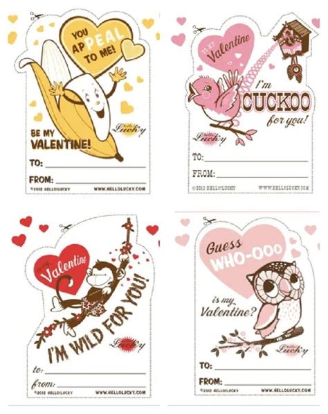 printable valentines cards   classroom