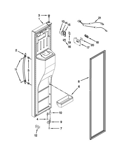 freezer door diagram parts list  model wrssiae whirlpool parts refrigerator parts