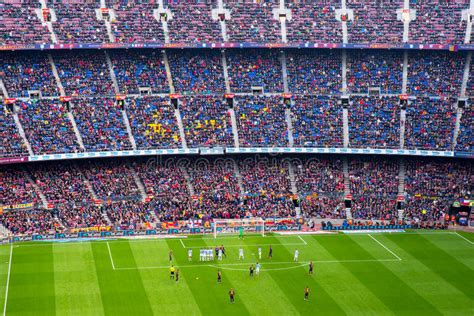 A General View Of The Camp Nou Stadium In The Football
