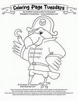 Coloring Pirate Parrot Comments sketch template