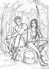 Coloring Hunger Hunting Katniss Azcoloring Fics Recomendaciones sketch template