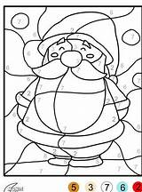 Santa Number Color Colour Christmas Coloring Kids выбрать доску Pages Sheets sketch template