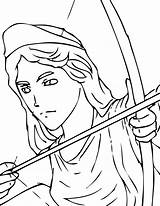 Artemis Mitologia sketch template